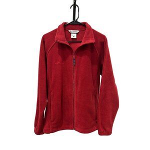Columbia Sportswear Womens Red Full Zip Fleece Jacket SZ Large